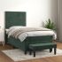Pat box spring cu saltea, verde închis, 120x200 cm, catifea GartenMobel Dekor