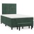 Pat box spring cu saltea, verde închis, 120x200 cm, catifea GartenMobel Dekor