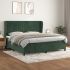 Pat box spring cu saltea, negru, 200x200 cm, catifea GartenMobel Dekor