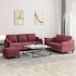 Set de canapele cu perne, 3 piese, gri închis, textil GartenMobel Dekor