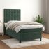 Pat box spring cu saltea, gri deschis, 90x190 cm, catifea GartenMobel Dekor