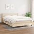 Pat box spring cu saltea, crem, 160x200 cm, material textil GartenMobel Dekor