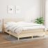 Pat continental cu saltea, crem, 180x200 cm, textil GartenMobel Dekor