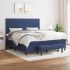 Pat box spring cu saltea, negru, 160x200 cm, textil GartenMobel Dekor