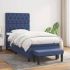 Pat box spring cu saltea, albastru, 120x190 cm, material textil GartenMobel Dekor