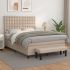 Pat box spring cu saltea, cappuccino, 90x190 cm piele ecologică GartenMobel Dekor