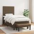 Pat box spring cu saltea, maro închis, 200x200 cm, textil GartenMobel Dekor