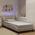 Cadru de pat cu lumini LED, crem, 120x200 cm, textil GartenMobel Dekor