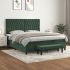 Pat box spring cu saltea, gri închis, 180x200 cm, catifea GartenMobel Dekor