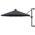 Umbrelă soare LED montaj pe perete stâlp metal gri taupe 300cm GartenMobel Dekor