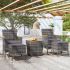 Set mobilier grădină, 5 piese, negru, poliratan și lemn acacia GartenMobel Dekor