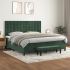 Pat box spring cu saltea, gri închis, 200x200 cm, catifea GartenMobel Dekor