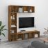 Set bibliotecă/comodă TV, 3 piese, gri beton, 180x30x180 cm GartenMobel Dekor