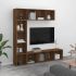 Set bibliotecă/comodă TV, 3 piese, gri beton, 180x30x180 cm GartenMobel Dekor