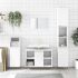 Set mobilier de baie, 3 piese, gri sonoma, lemn prelucrat GartenMobel Dekor