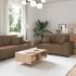Set de canapele cu perne, 2 piese, gri închis, textil GartenMobel Dekor