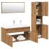 Set mobilier de baie, 4 piese, stejar artizanal, lemn prelucrat GartenMobel Dekor