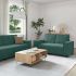Set de canapele cu perne, 3 piese, verde închis, catifea GartenMobel Dekor