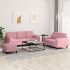 Set de canapele, 3 piese, cu perne, gri deschis, catifea GartenMobel Dekor