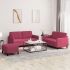 Set de canapele, 3 piese, gri închis, catifea GartenMobel Dekor