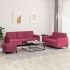 Set de canapele, 3 piese, gri deschis, catifea GartenMobel Dekor