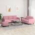 Set de canapele, 3 piese, gri deschis, catifea GartenMobel Dekor