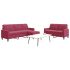 Set de canapele cu perne, 3 piese, gri închis, catifea GartenMobel Dekor