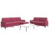 Set de canapele cu perne, 3 piese, crem, catifea GartenMobel Dekor