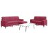 Set de canapele cu perne/rulouri, 3 piese, gri închis, catifea GartenMobel Dekor