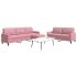 Set de canapele cu perne, 3 piese, crem, catifea GartenMobel Dekor