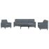 Set de canapele cu perne/rulouri, 4 piese, gri deschis, catifea GartenMobel Dekor