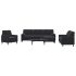 Set de canapele cu perne/rulouri, 4 piese, gri deschis, catifea GartenMobel Dekor