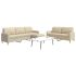 Set canapele cu taburet, 3 piese, galben deschis, textil GartenMobel Dekor