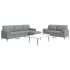 Set canapele cu taburet și perne, 3 piese, taupe, textil GartenMobel Dekor