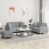 Set de canapele cu perne, 3 piese, maro, textil GartenMobel Dekor