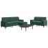 Set de canapele cu perne/rulouri, 3 piese, gri închis, catifea GartenMobel Dekor