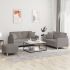 Set de canapele cu perne, 3 piese, maro, textil GartenMobel Dekor