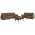 Set canapele cu taburet, 3 piese, galben deschis, textil GartenMobel Dekor
