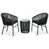 Set mobilier de bistro cu perne, 3 piese, gri, ratan PE GartenMobel Dekor