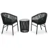 Set mobilier de bistro cu perne, 3 piese, maro, ratan PE   GartenMobel Dekor