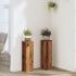 Suporturi de plante, 2 buc., alb, 17x17x60 cm, lemn prelucrat GartenMobel Dekor