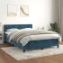 Pat box spring cu saltea, albastru închis, 180x200 cm, catifea GartenMobel Dekor