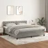 Pat box spring cu saltea, gri deschis, 180x200 cm, catifea GartenMobel Dekor
