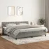 Pat box spring cu saltea, gri deschis, 180x200 cm, catifea GartenMobel Dekor