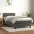 Pat box spring cu saltea, gri închis, 180x220 cm, catifea GartenMobel Dekor