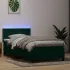 Pat cu arcuri cu saltea și LED, roz, 160x220 cm, catifea GartenMobel Dekor