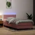 Pat cu arcuri cu saltea și LED, gri deschis, 80x220 cm, catifea GartenMobel Dekor