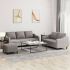 Set de canapele cu perne, 3 piese, gri închis, textil GartenMobel Dekor