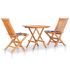 Set mobilier bistro cu perne antracit, 3 piese, lemn masiv tec GartenMobel Dekor