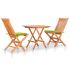 Set mobilier bistro cu perne antracit, 3 piese, lemn masiv tec GartenMobel Dekor
